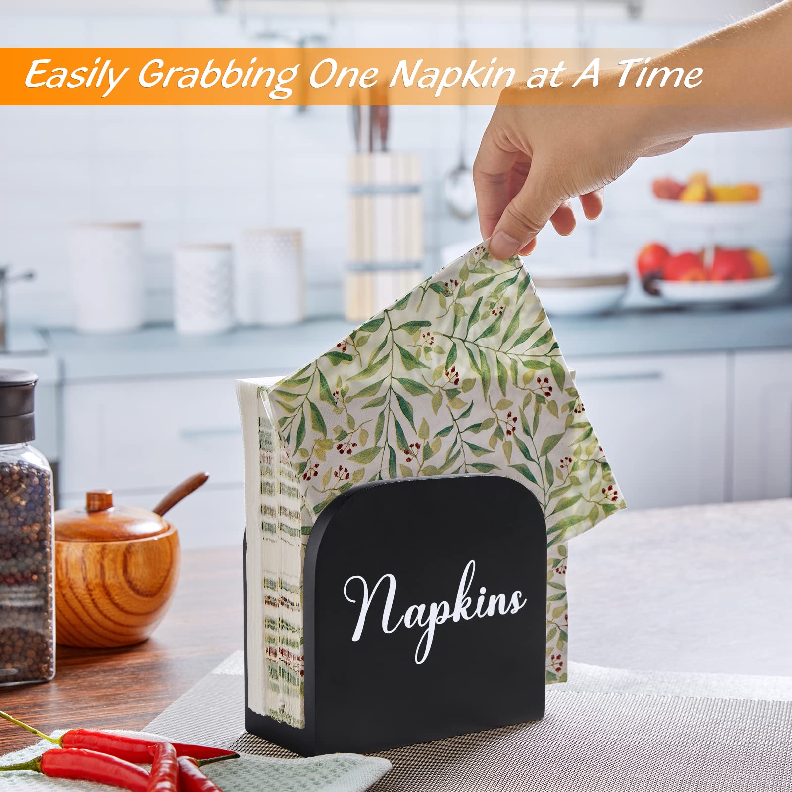 ALELION napkin dispenser on countertop, stable base prevents tipping