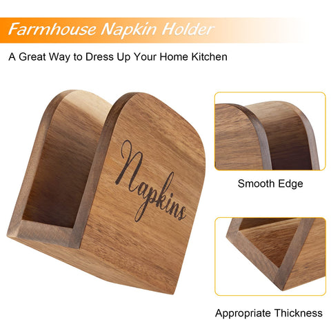 ALELION Acacia napkin holder on a table as a stylish decor centerpiece.