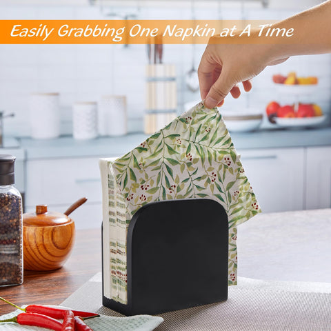 ALELION wooden napkin dispenser features a U-shaped opening for easy grabs