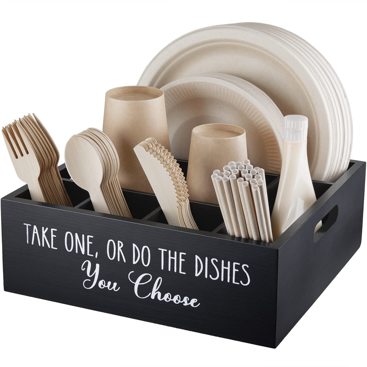 ALELION paper plate dispenser on countertop for quick serving at gatherings