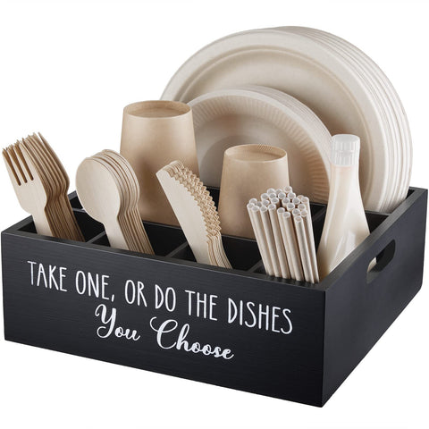 ALELION paper plate dispenser on countertop for quick serving at gatherings