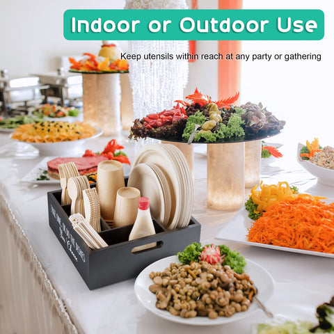 ALELION portable caddy with built-in handles for outdoor dining and events