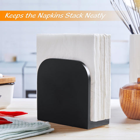 Upright countertop napkin holder reduces clutter during meals