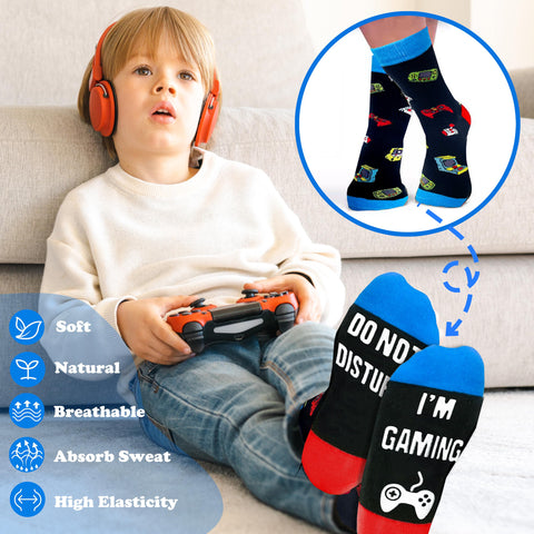 Aleture gamer gifts comfy socks with game-themed print for cozy gaming