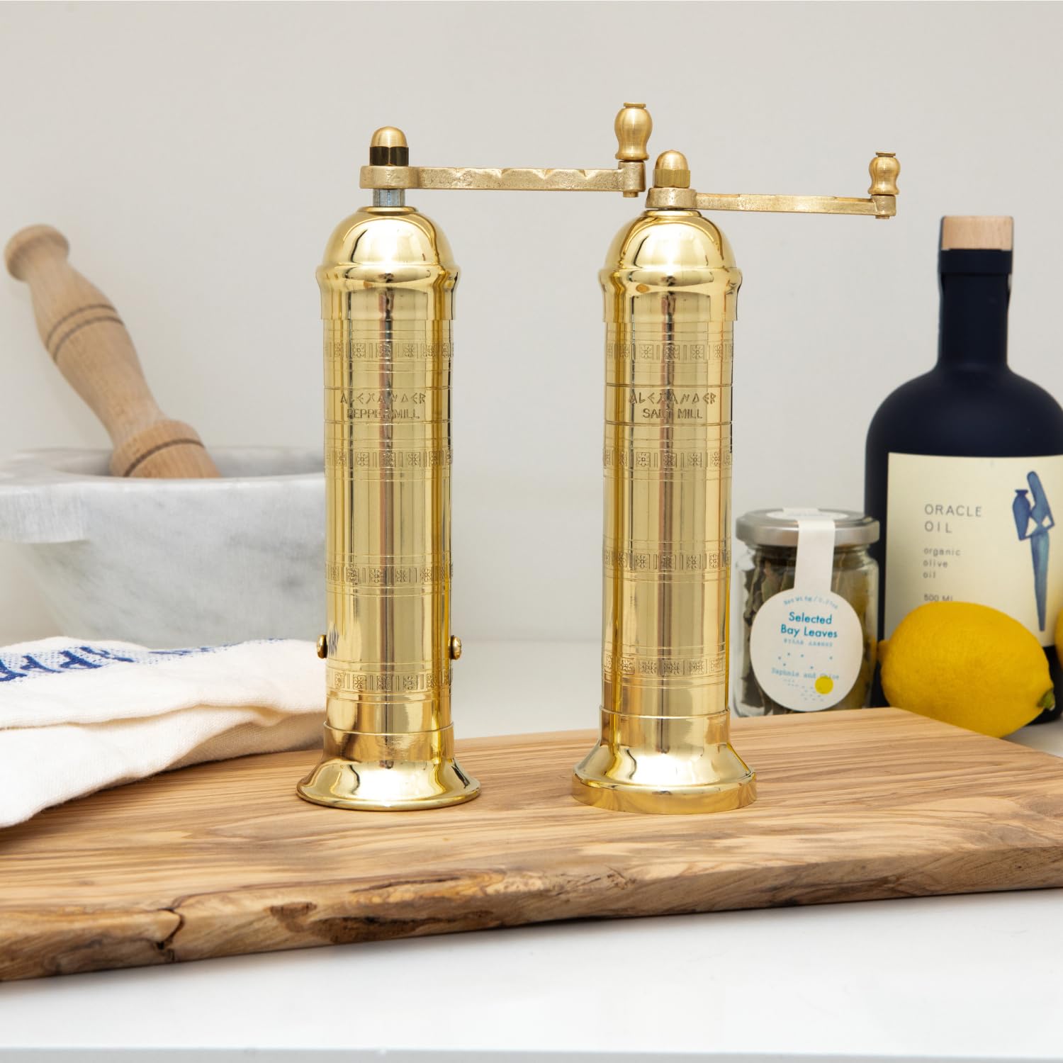 Alexander Home European Mill brass base and flanged stabilizing design