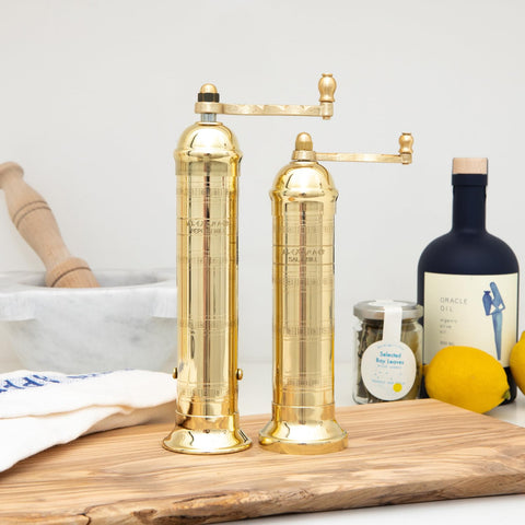 Alexander Home brass mill handle stored inside shows thoughtful packing
