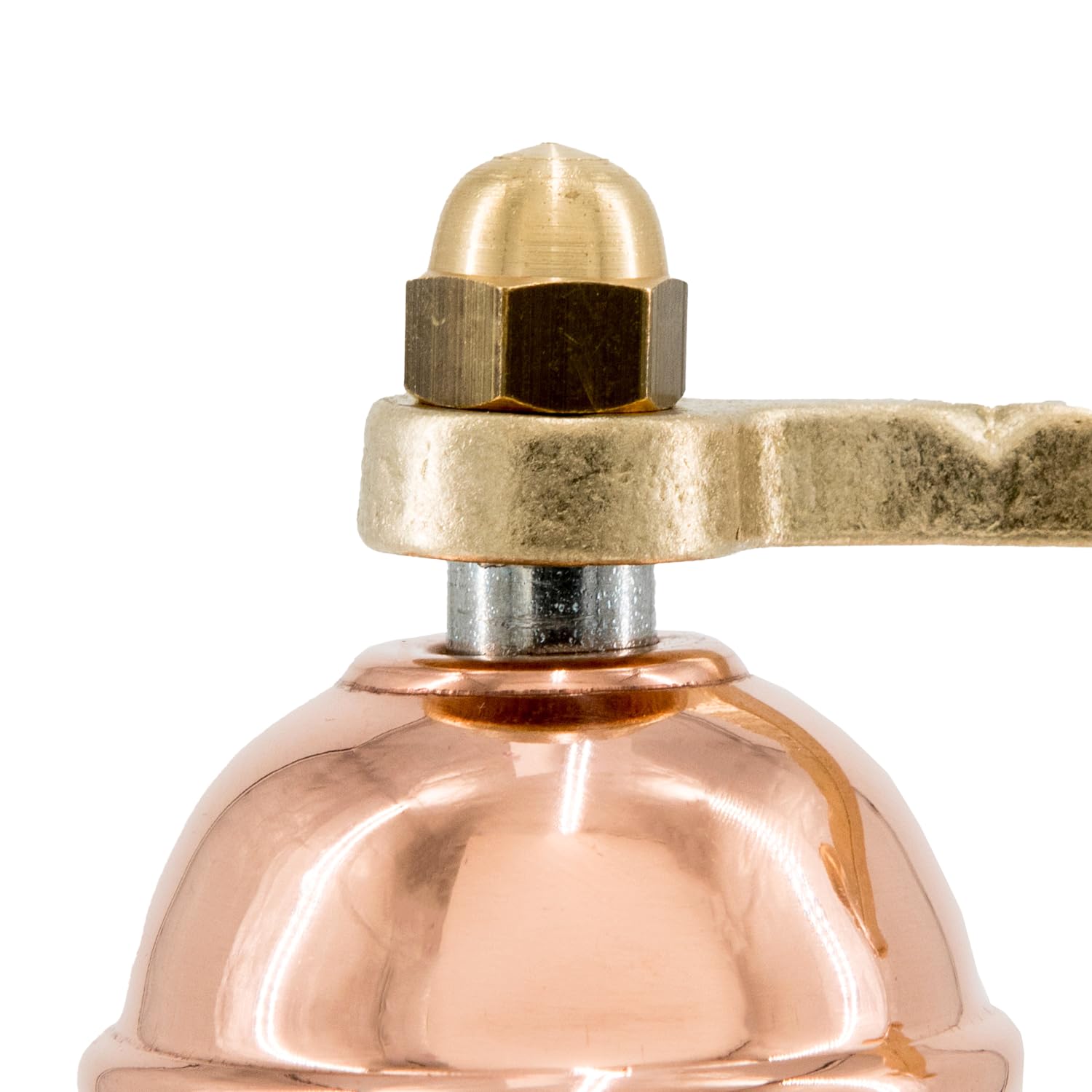 Alexander Home Original Greek Pepper Mill 8-inch copper handle mounted on shaft for smooth grinding