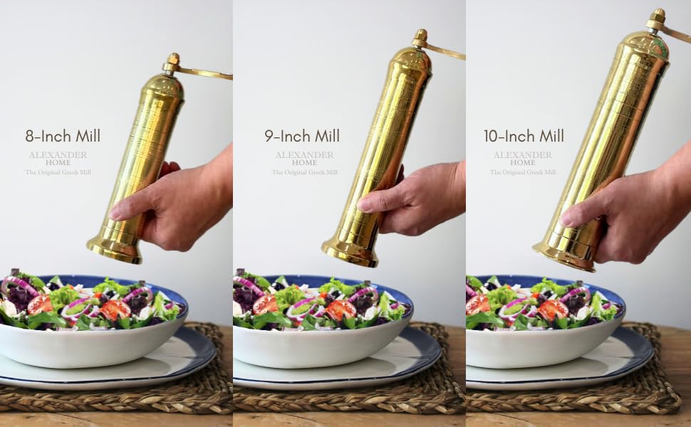 Alexander Home table setting with Greek salt mill adds timeless elegance.
