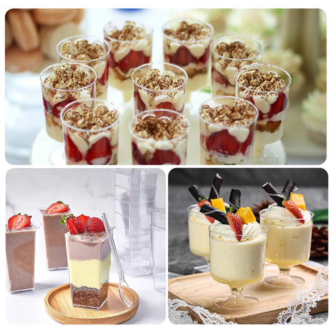 ALEXPRE stackable mini dessert cups save space on prep tables