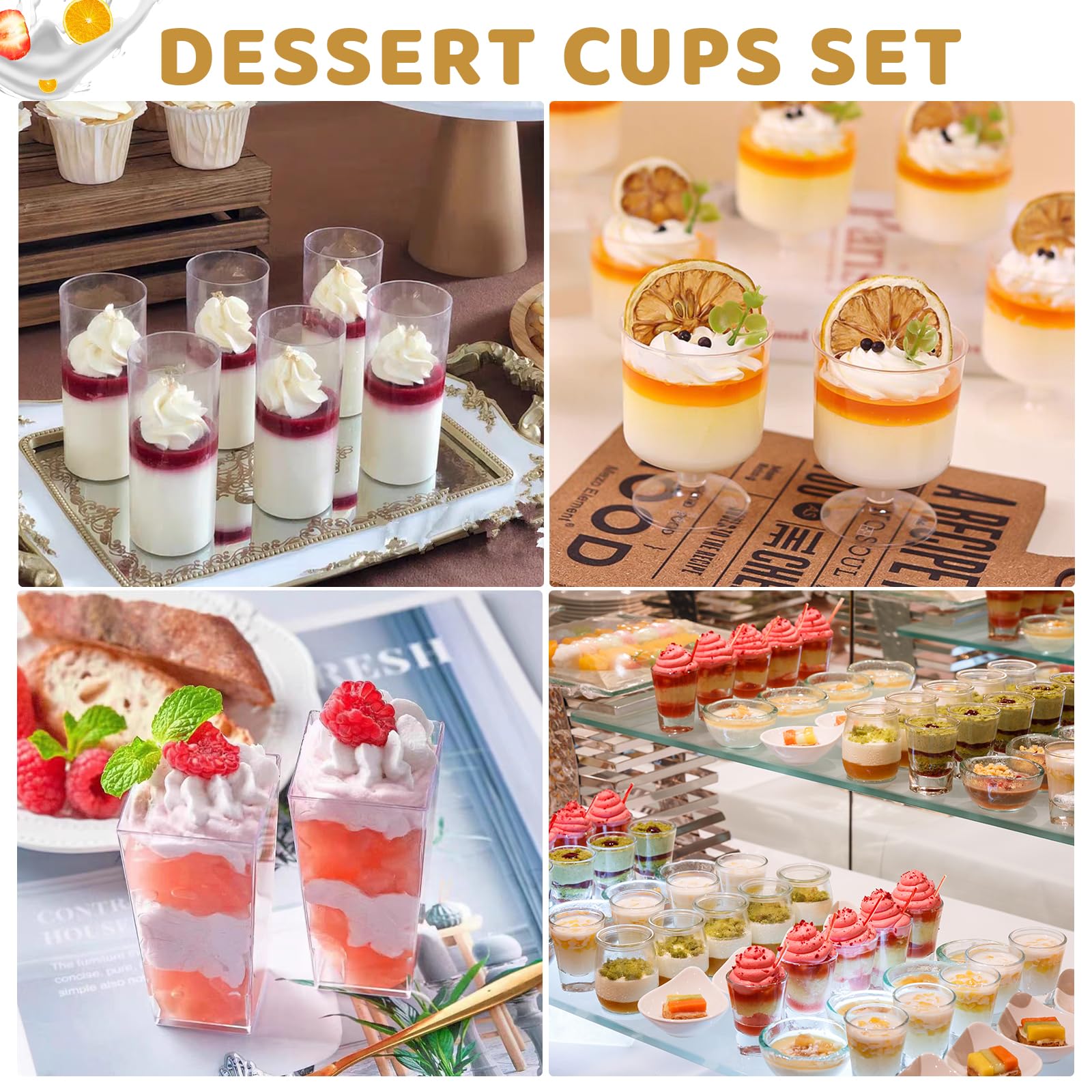 ALEXPRE reusable dessert cups ideal for weddings and celebrations