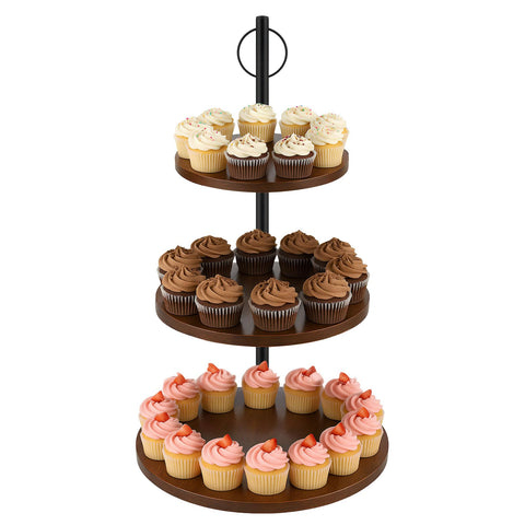 Alffun 3-Tier front view; sturdy stand for elegant dessert displays