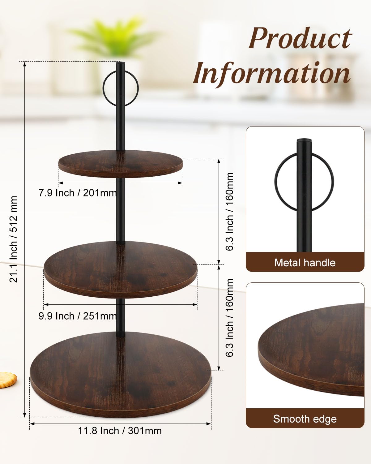 Alffun cupcake stand 360-degree rotation allows easy serving from all sides