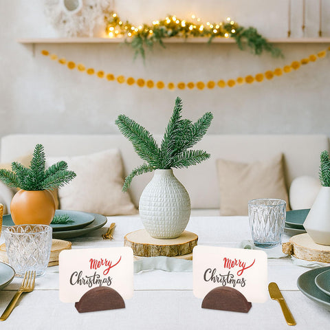 Alffun walnut-tone table sign stand enhances natural decor at venues