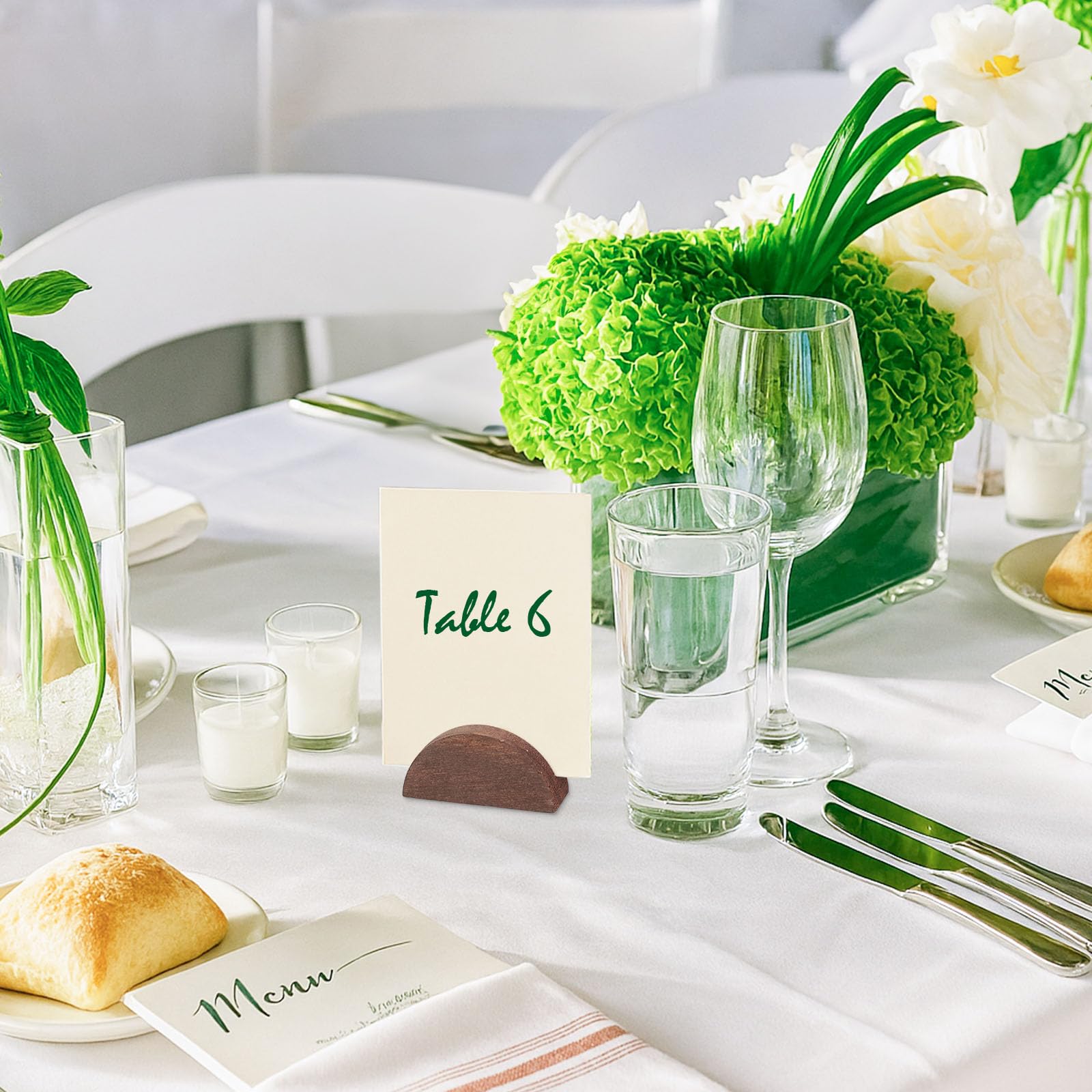 Alffun wooden name tag holder adds natural charm to weddings and banquets