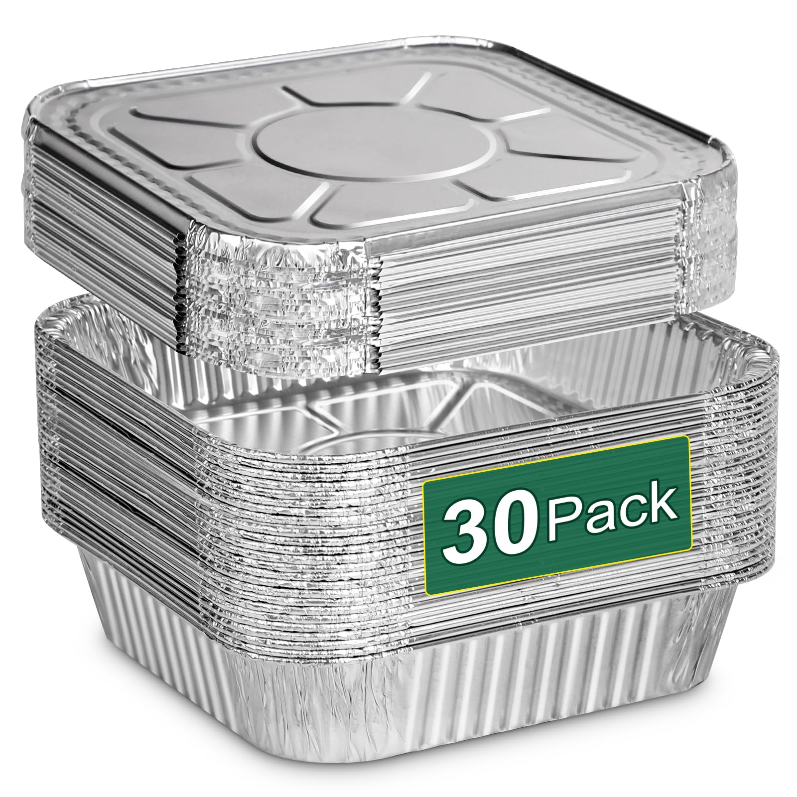 Alfolic 8x8 aluminum pan with lid, oven-ready and evenly heating