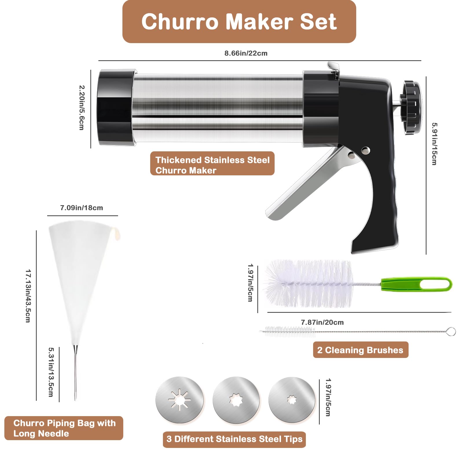 AlgoELF nozzle discs for hollow and filled churros
