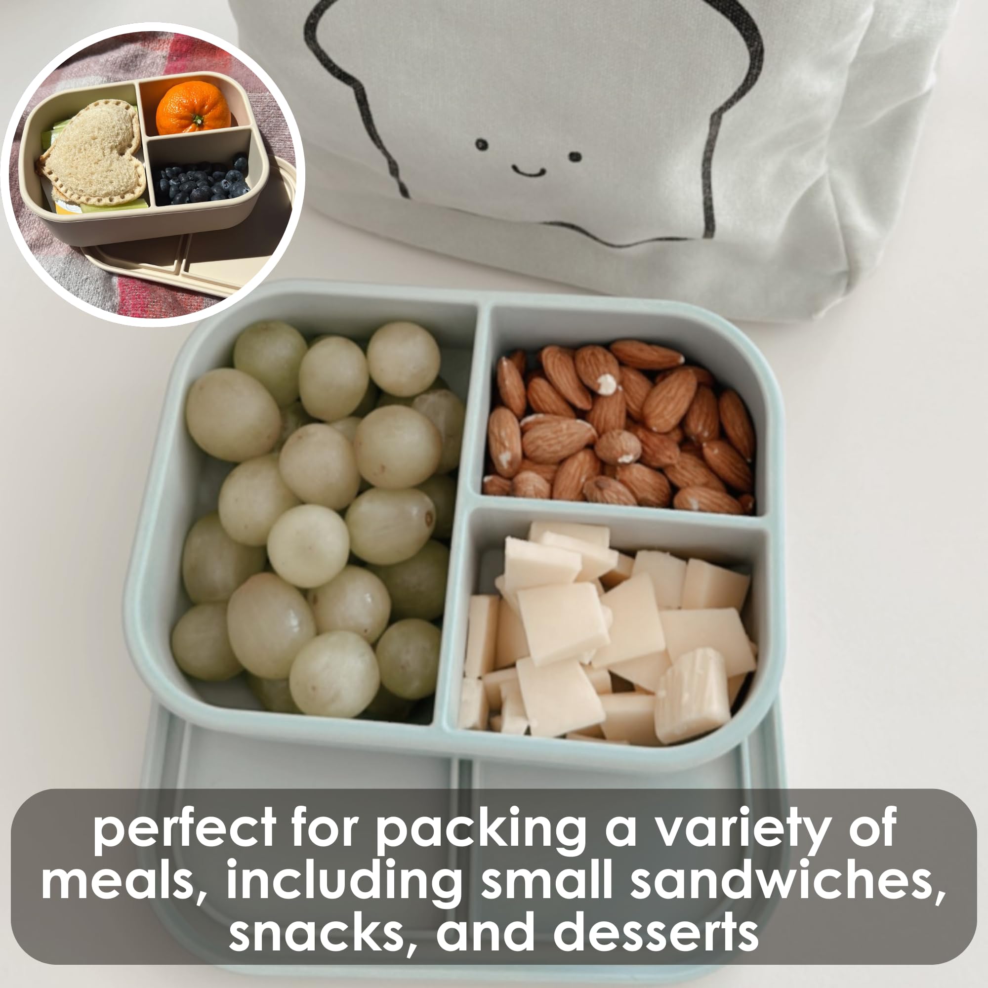 Ali+Oli blue 32 oz capacity bento box for balanced meals