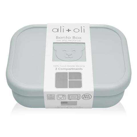Ali+Oli silicone bento box blue compact size for school lunches