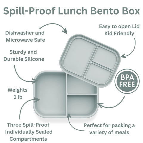 Portable Ali+Oli blue silicone bento box for kids and families