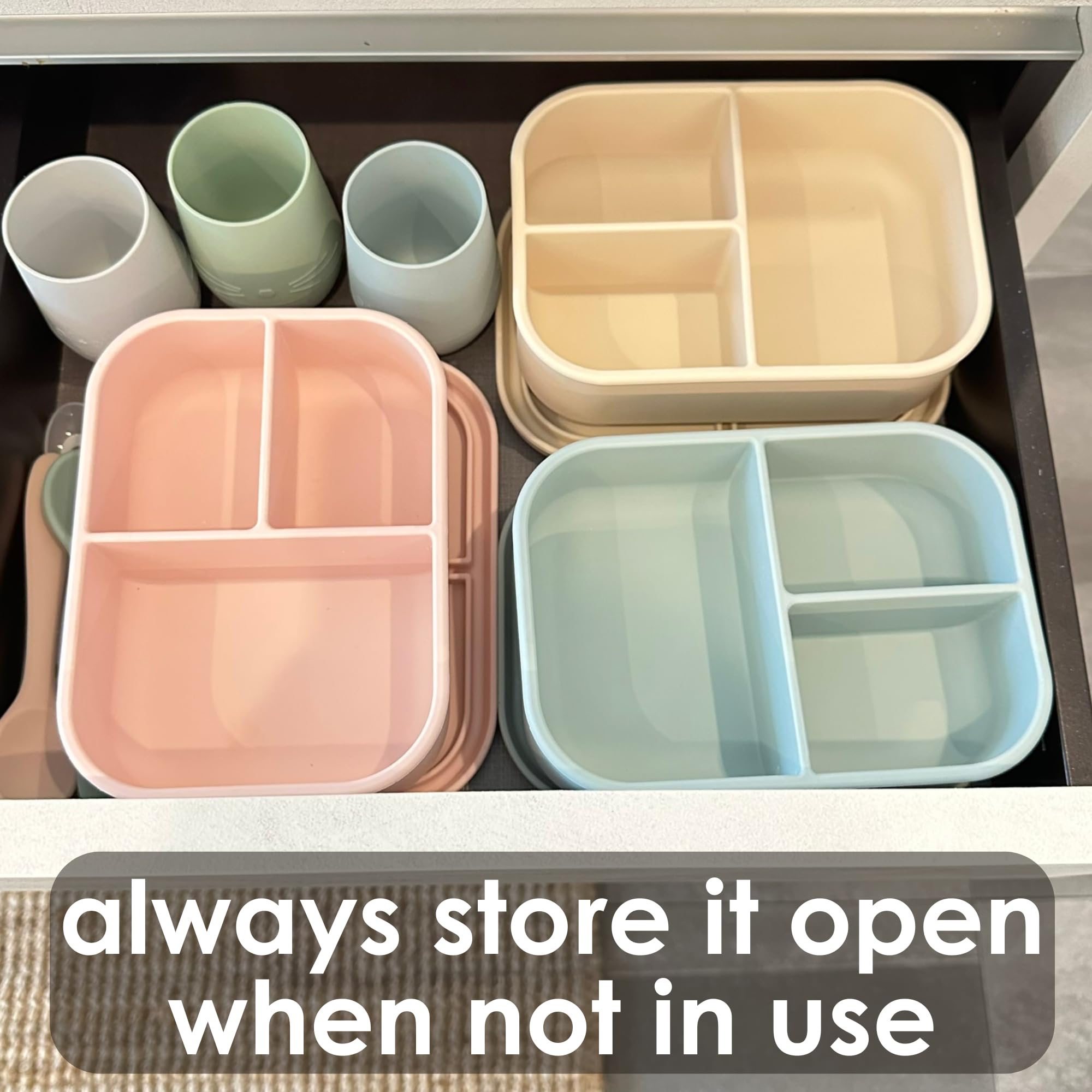 Ali+Oli pine bento box care guidance for open storage and drying