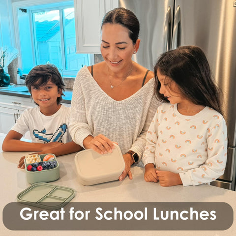 Ali+Oli pine dishwasher-safe silicone bento box for easy cleanup