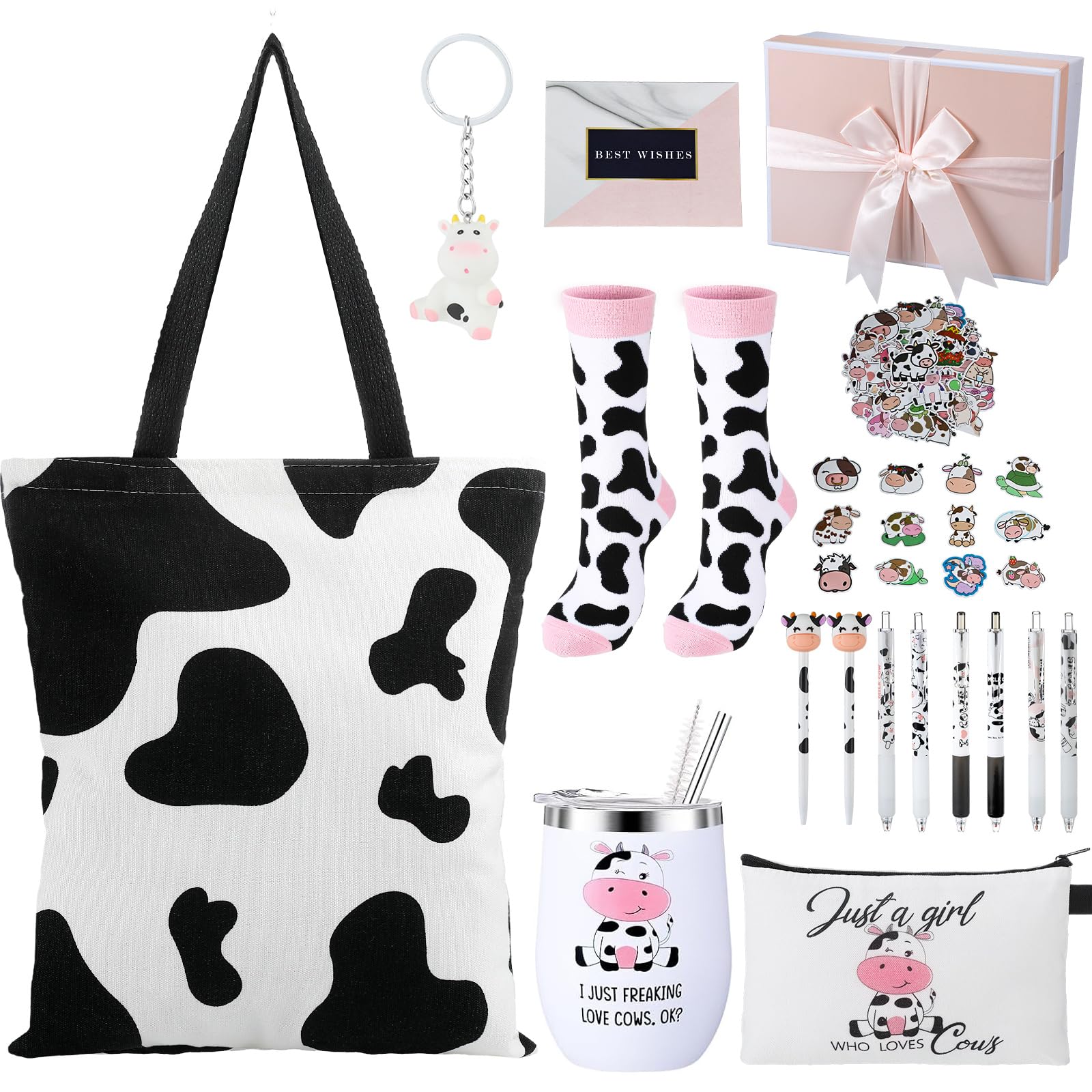 Aliceset cow-print bag: durable tote for daily use and gifting.