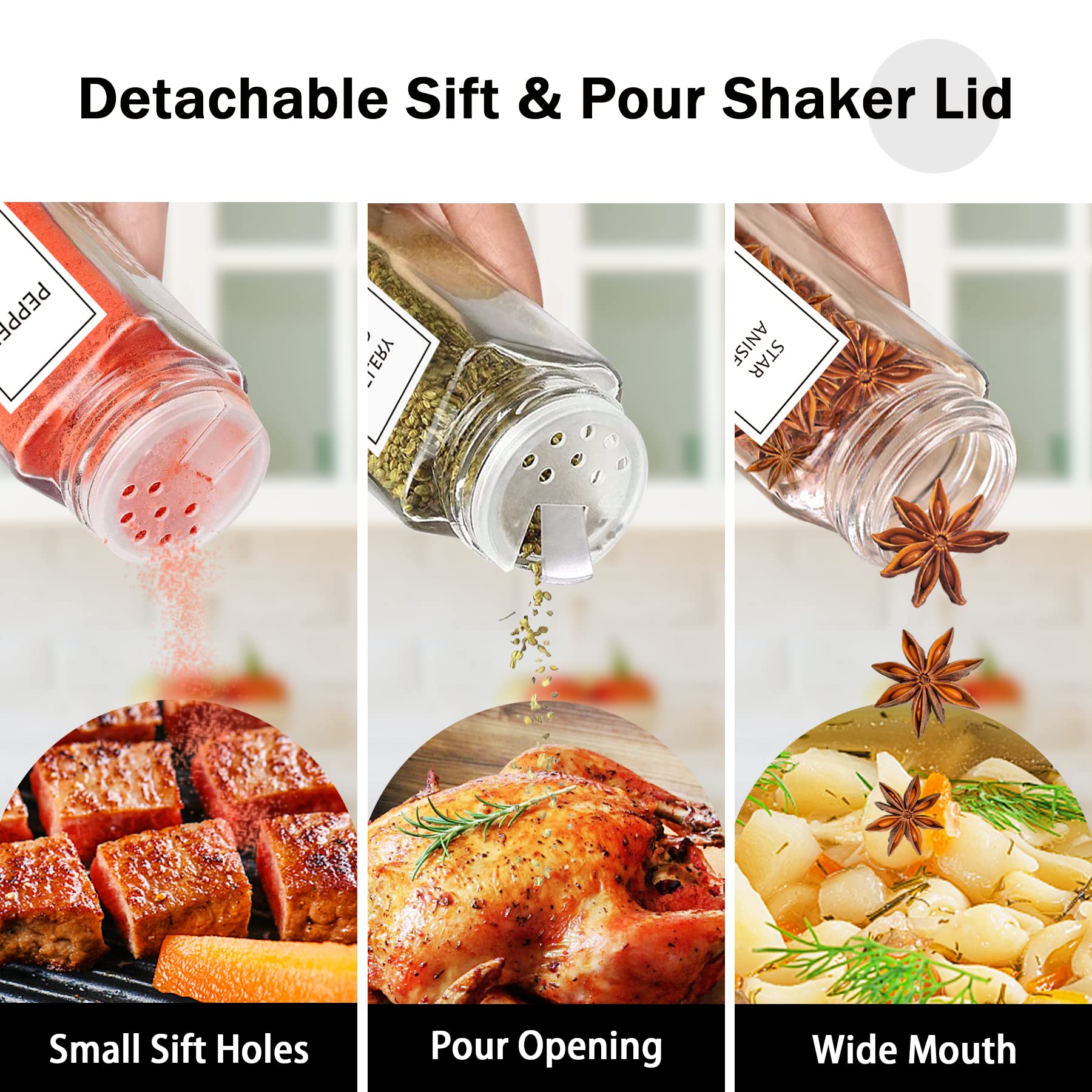 Aliggbent dual shaker lids enable precise seasoning during cooking