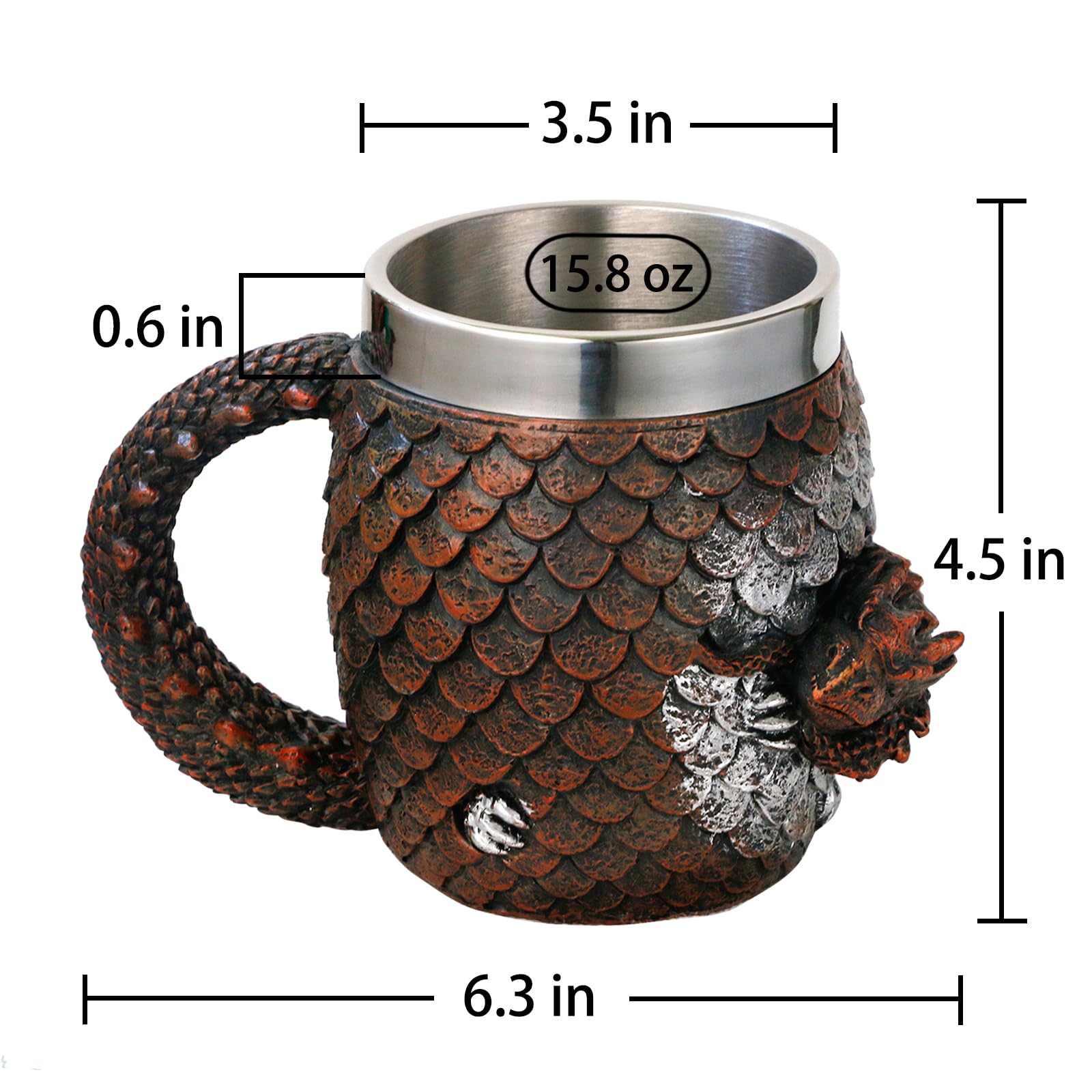 alikiki Dragon Egg Game Mug resin exterior adds medieval fantasy charm.