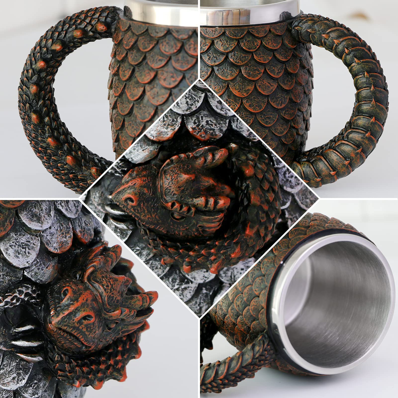 alikiki Dragon Egg Game Mug 304 stainless interior detail for safe beverage use.