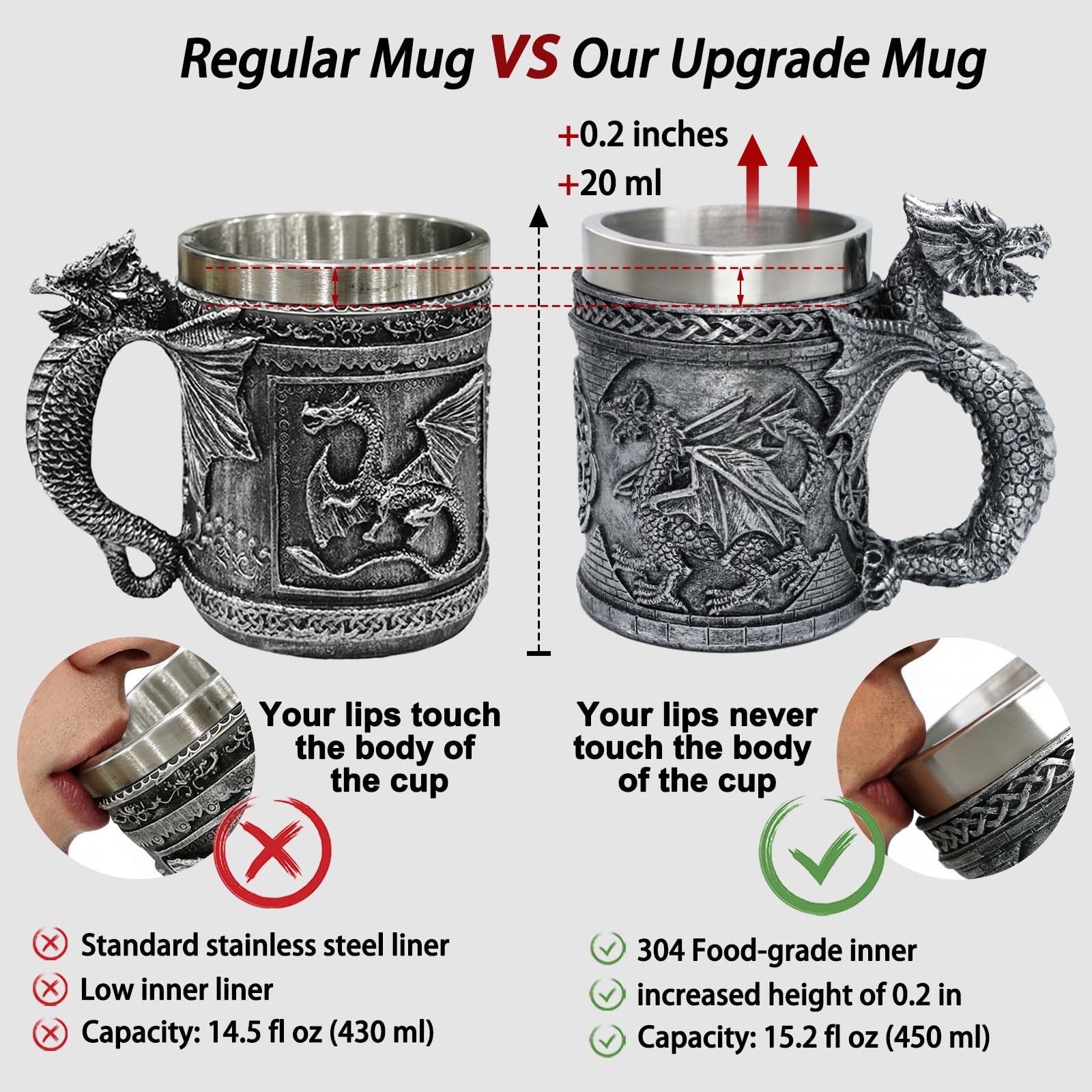 alikiki dragon mug outer resin with thick rim offers sturdy grip