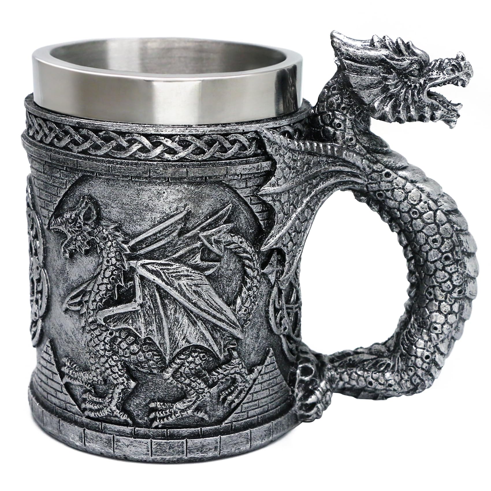 alikiki dragon mug side view shows bold dragon motif for epic beverages