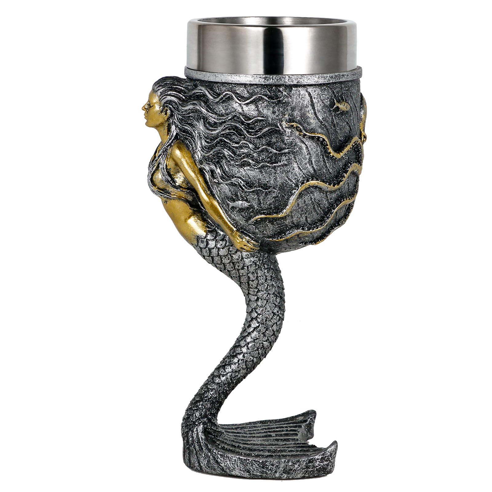 alikiki fantasy mermaid octopus wine goblet with intricate sculpture for a striking centerpiece