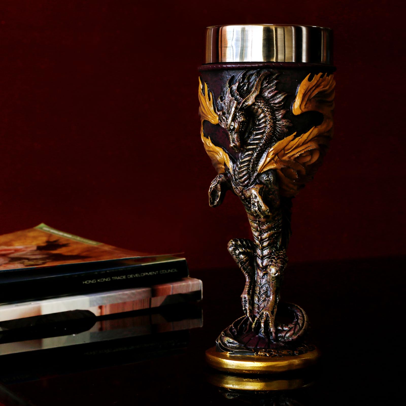 alikiki Flame Dragon Goblet dragon wings close-up with flame gradient