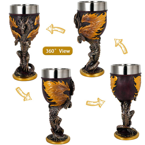 alikiki Flame Dragon Goblet stainless steel interior for safe sipping