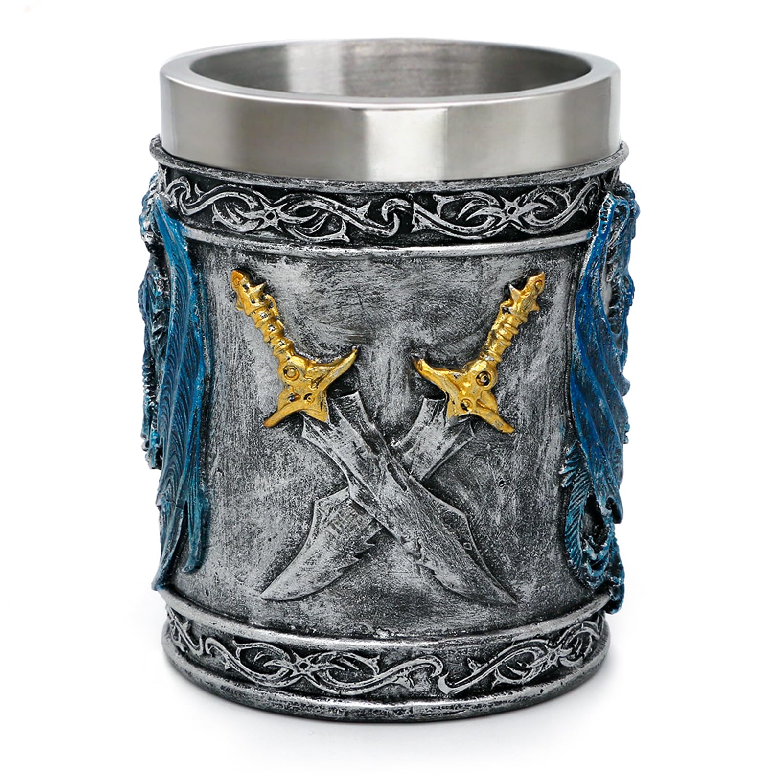 alikiki Medieval Blue Dragon Mug sturdy base with felt protection