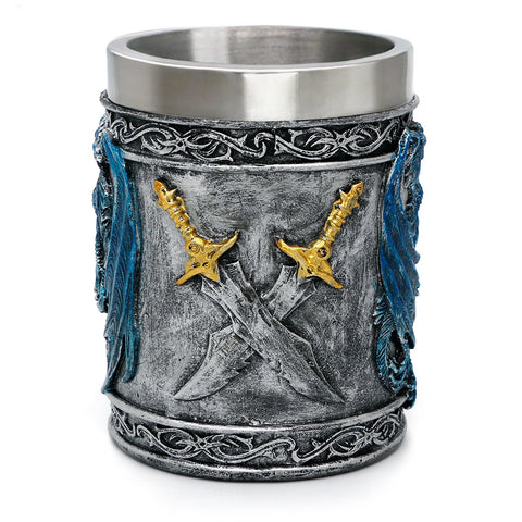 alikiki Medieval Blue Dragon Mug sturdy base with felt protection