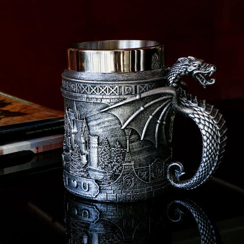 alikiki Dragon Mug side view highlights the bold dragon handle for a striking centerpiece