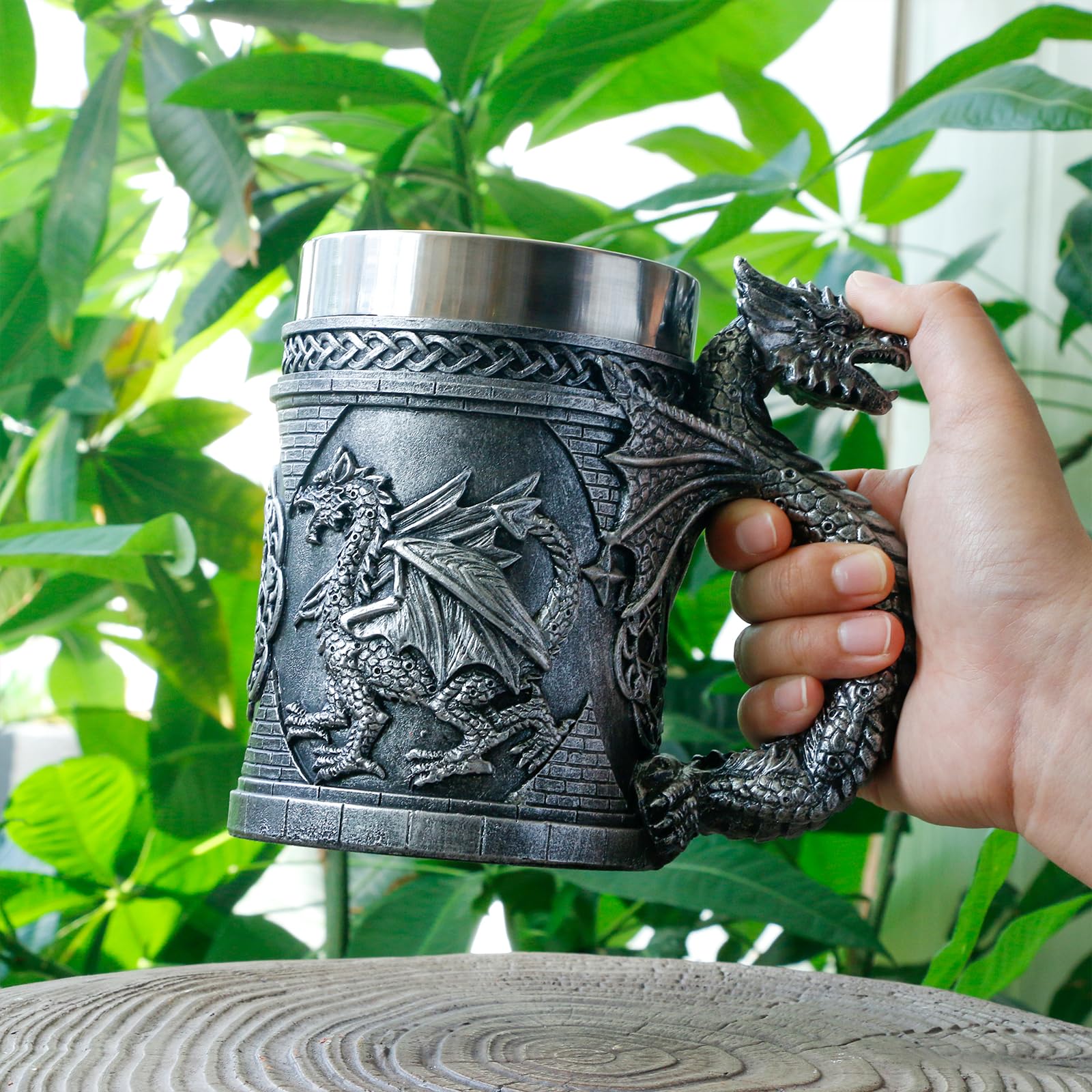 Alikiki stainless steel liner mug interior for durability and easy cleaning