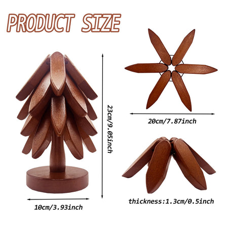 ALIKITCN unfolding tree trivet demonstrates quick setup for hot dishes.