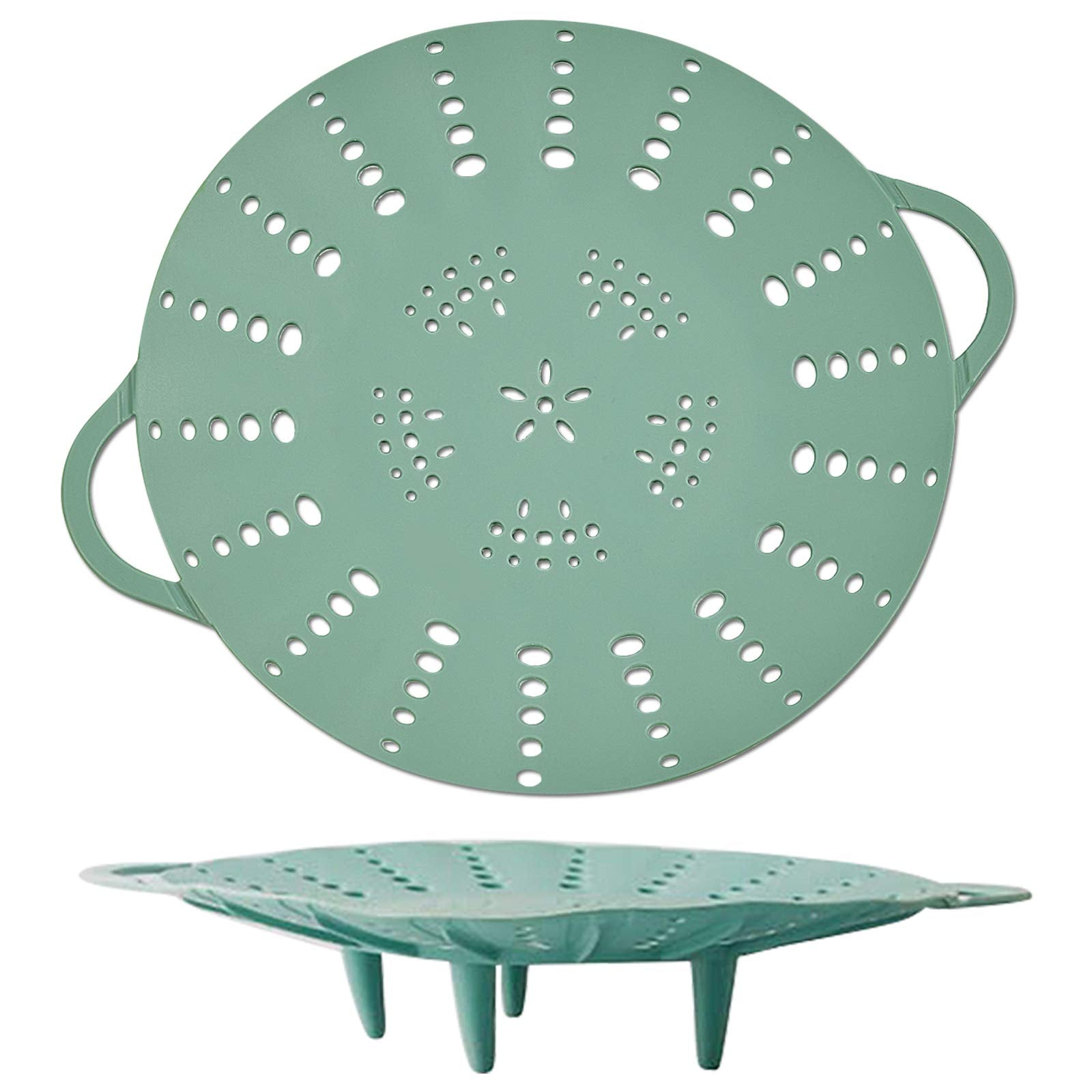 Alimat PluS silicone steamer basket with strong handles for easy lifting and serving