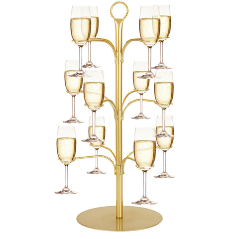 ALIMOTA cocktail tree stand with arc design as an elegant home bar centerpiece.