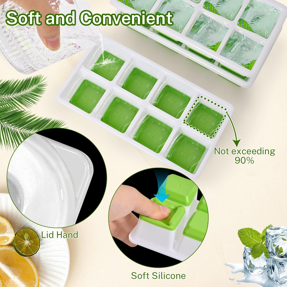 Alinana removable silicone base eases popping out ice cubes after freezing