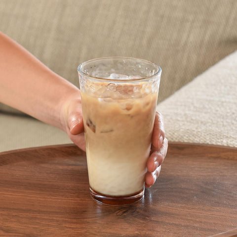 ALINK hammered highball 16oz, dishwasher-safe glass for easy cleaning.