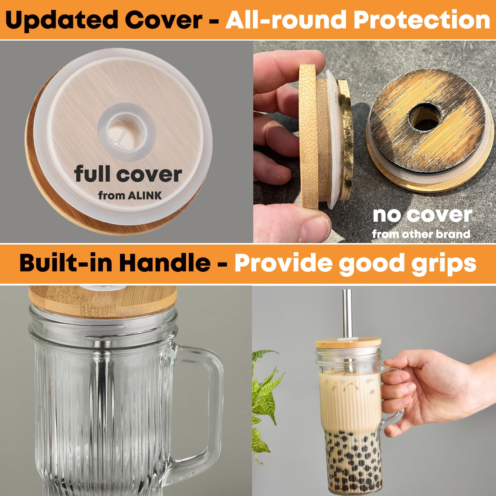 ALINK stainless steel straw ensures durable, reusable sipping.
