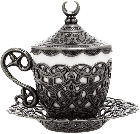 Alisveristime Turkish coffee cup with crescent motif for authentic rituals.