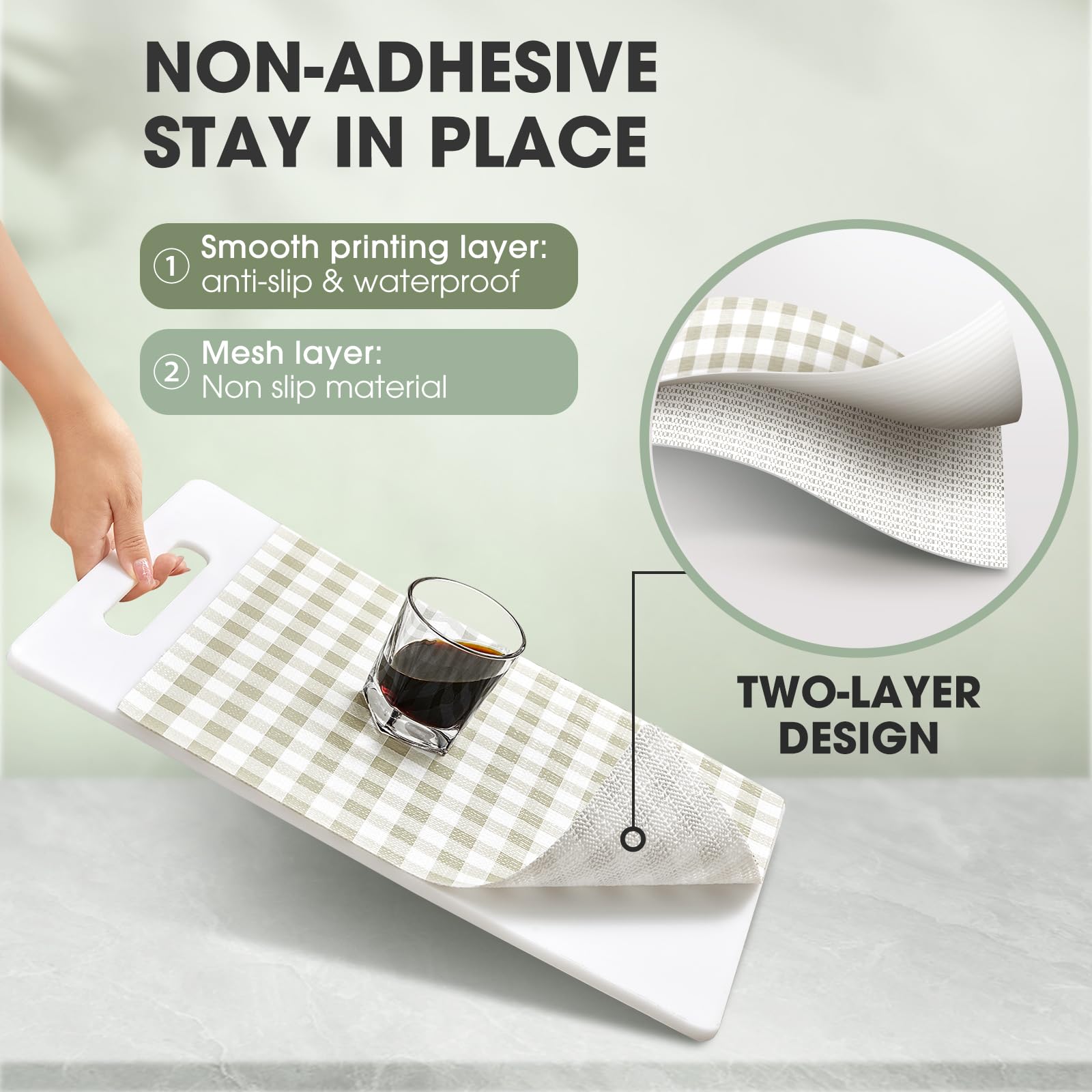 ALIUNI shelf liner waterproof for easy cleaning on shelves
