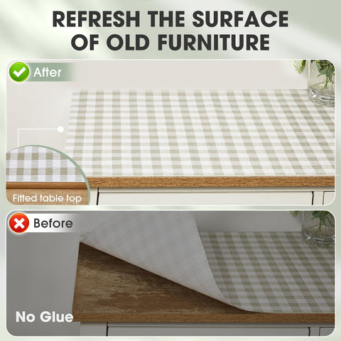 ALIUNI yellow plaid liner adds decorative touch while protecting shelves