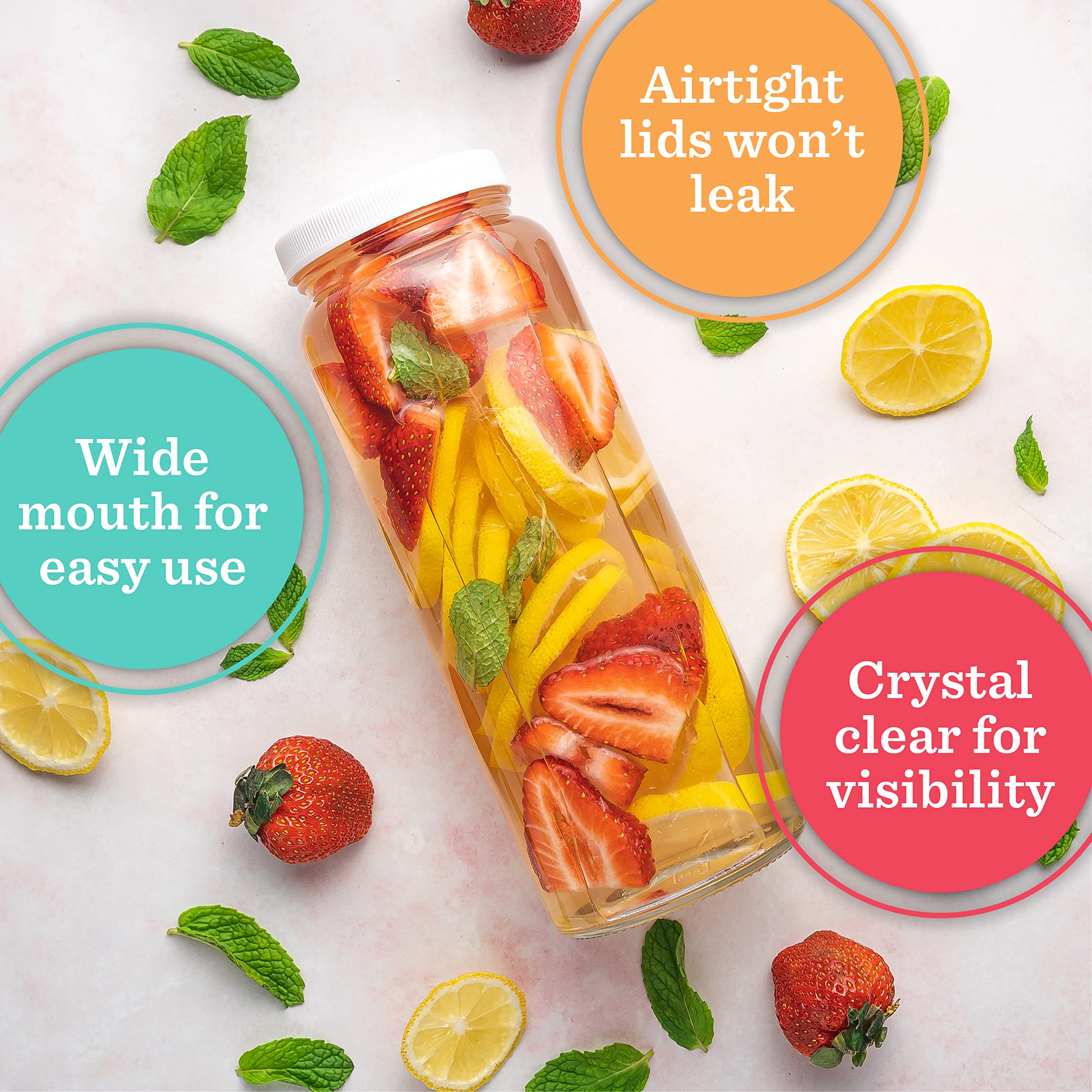All About Juicing 32oz dishwasher-safe glass for easy cleaning.
