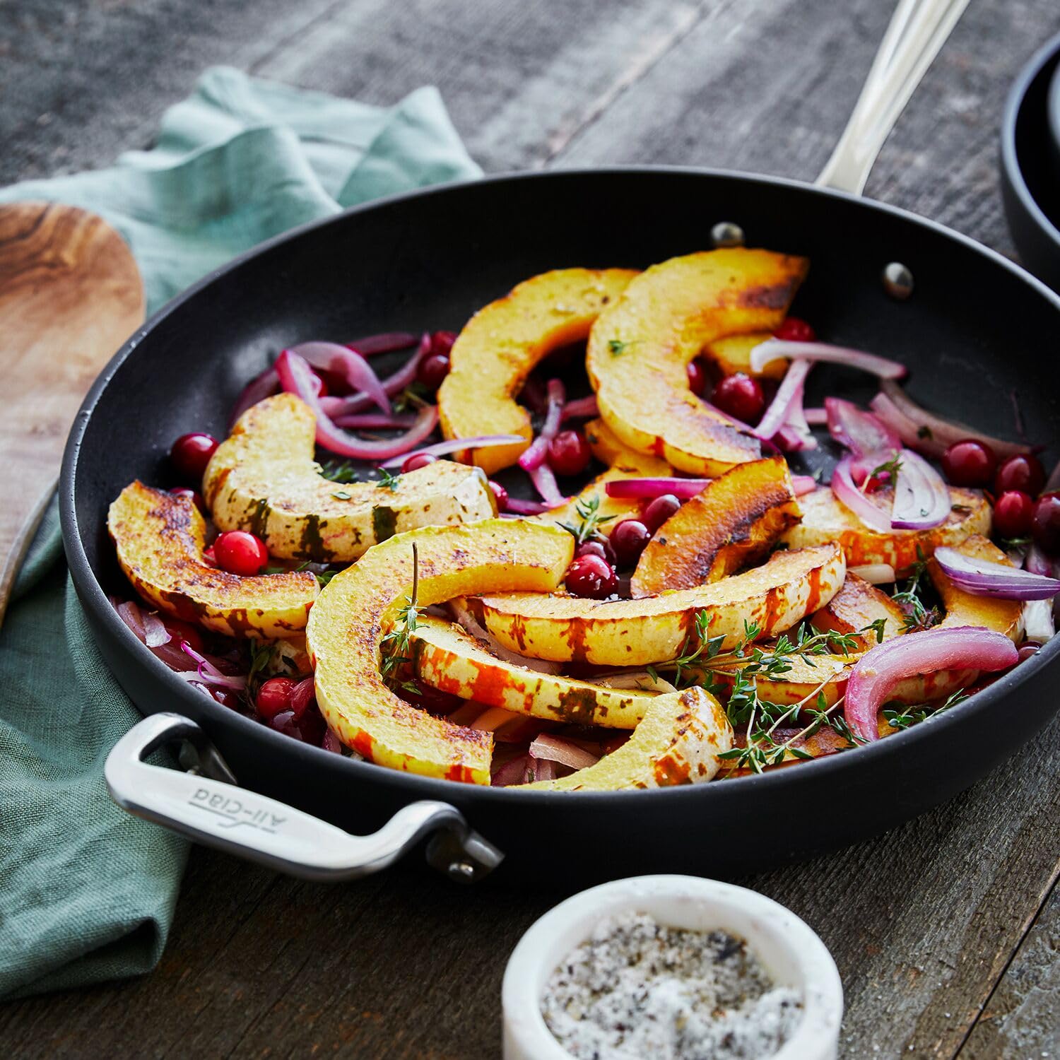 All-Clad nonstick surface guarantees quick food release and simple cleanup