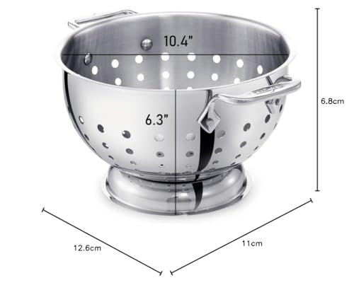 All-Clad colander 10-1-2 inch diameter fits mid-sized pots